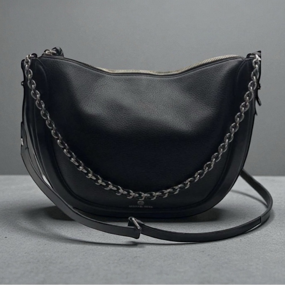 Michael Kors Black Large Jagger Messenger Bag W/ Chain & Dustbag NWOT MSRP: $598 - Picture 5 of 16